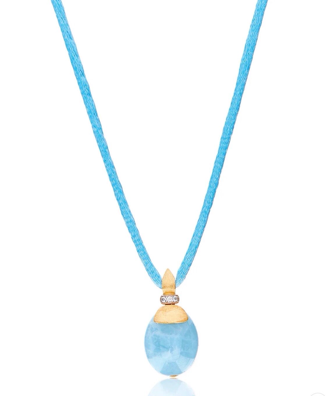 PENDENTE PENDENTE "AZURE" IN ORO, DIAMANTI E ACQUAMARINA MILK (GRANDE) NANIS GIOIELLI
