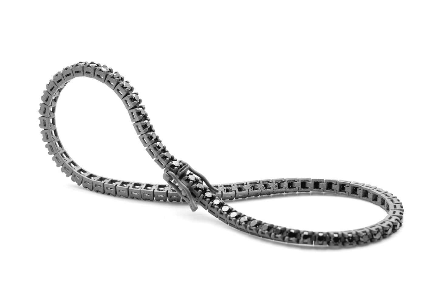 POLELLO BRACCIALE TENNIS TITANIO DIAMANTI NERI PRYNCE ORIGINAL LAB POLELLO BRACCIALE TENNIS TITANIO DIAMANTI NERI PRYNCE ORIGINAL LAB