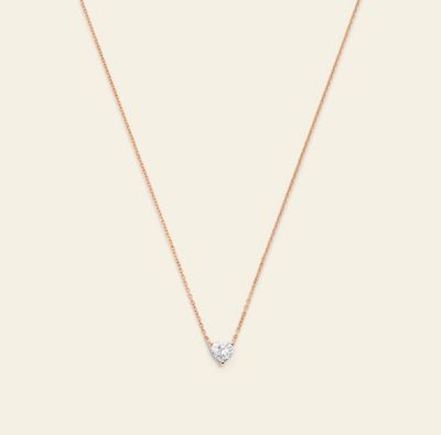 COLLANA CON DIAMANTE BIANCO A CUORE IN ORO ROSA MARCO GERBELLA COLLANA CON DIAMANTE BIANCO A CUORE IN ORO ROSA MARCO GERBELLA