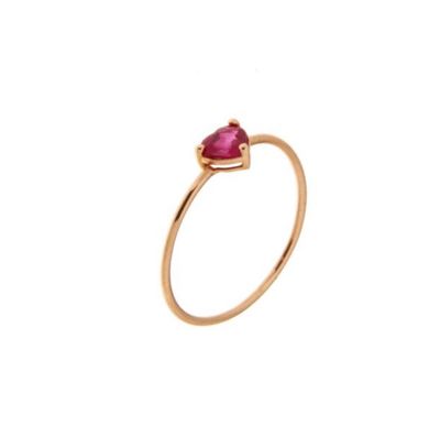 ANELLO CON RUBINO ROSSO A CUORE IN ORO ROSA MARCO GERBELLA ANELLO CON RUBINO ROSSO A CUORE IN ORO ROSA MARCO GERBELLA
