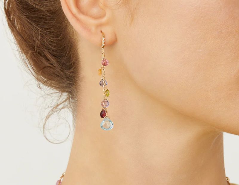 MARCO BICEGO - ORECCHINI PARADISE MULTICOLORE CON DIAMANTI