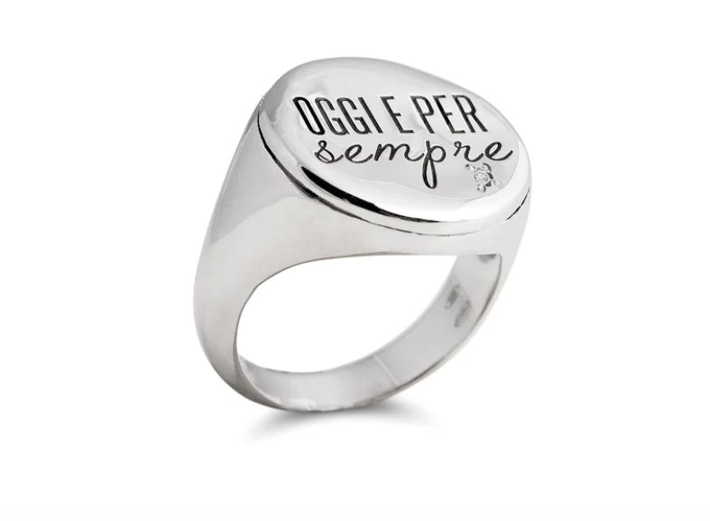 Anello tondo irregolare in Argento 925