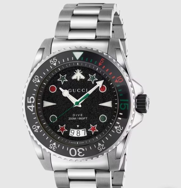 OROLOGIO GUCCI DIVE BRACCIALE ACCIAIO 45 MM GUCCI