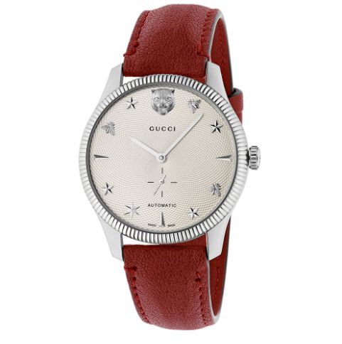 OROLOGIO GUCCI G-TIMELESS UOMO WATCH AUTOMATICO PELLE AMARANTO