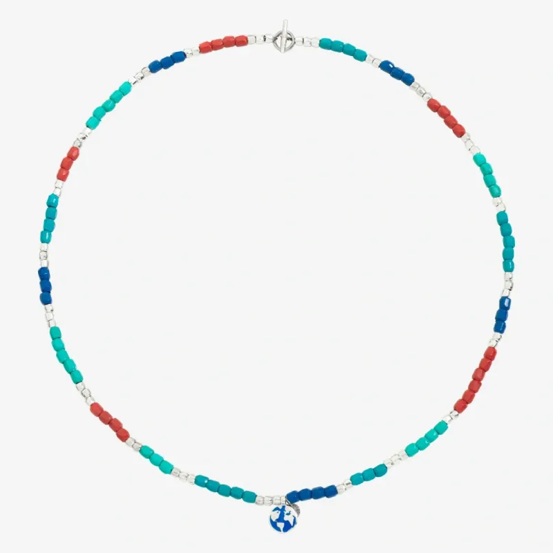 COLLANA DODO MINIGRANELLI TENAKA BLU TURCHESE SMALTO ROSSO COLLANA DODO MINIGRANELLI TENAKA BLU TURCHESE SMALTO ROSSO