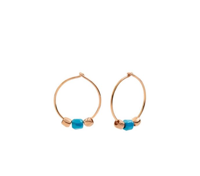 DODO ORECCHINI CERCHIO E CERAMICA TURCHESE