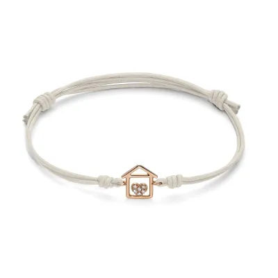 MARCO GERBELLA BRACCIALE CORDINO CON CASA E CUORE CON DIAMANTI MARCO GERBELLA BRACCIALE CORDINO CON CASA E CUORE CON DIAMANTI