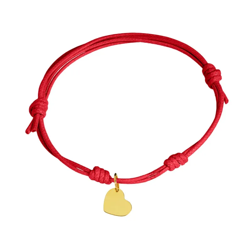 MARCO GERBELLA  BRACCIALE CORDINO CON CUORE A LASTRA