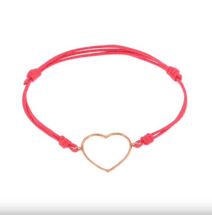 MARCO GERBELLA - BRACCIALE CORDINO CON CUORE GRANDE A FILO