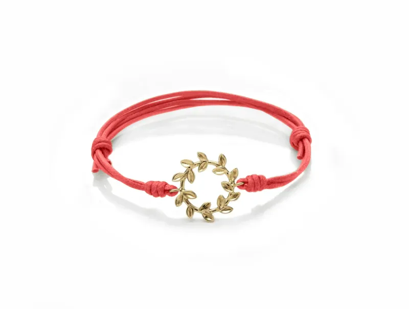 MARCO GERBELLA  BRACCIALE CORDINO CON FOGLIE