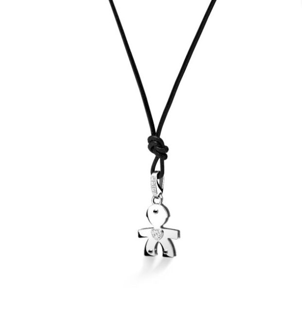 LE BEBE' - I DIAMANTINI ♡ CIONDOLO BIMBO ORO BIANCO E DIAMANTI