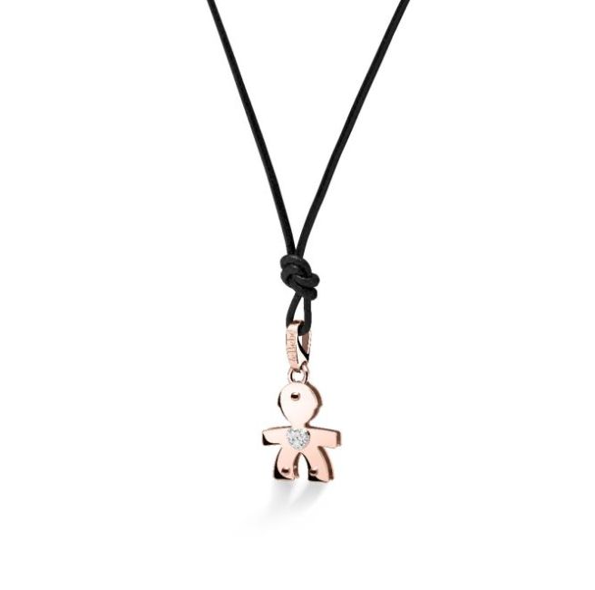 LE BEBE' - I DIAMANTINI ♡ CIONDOLO BIMBO ORO ROSA E DIAMANTI