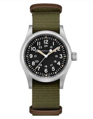HAMILTON - KHAKI FIELD MECHANICAL NERO 38MM CINTURINO IN TESSUTO