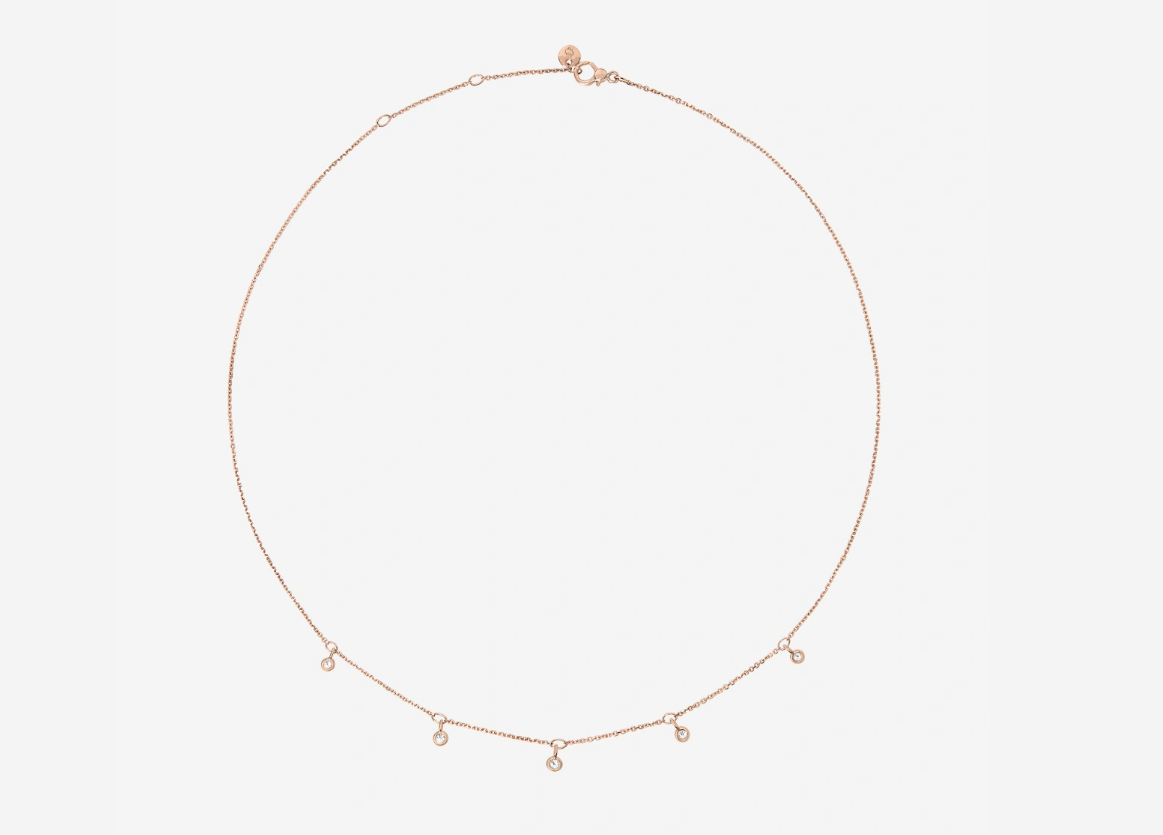 DODO COLLANA ESSENTIALS ORO ROSA E 5 DIMANTI BIANCHI DODO COLLANA ESSENTIALS ORO ROSA E 5 DIMANTI BIANCHI
