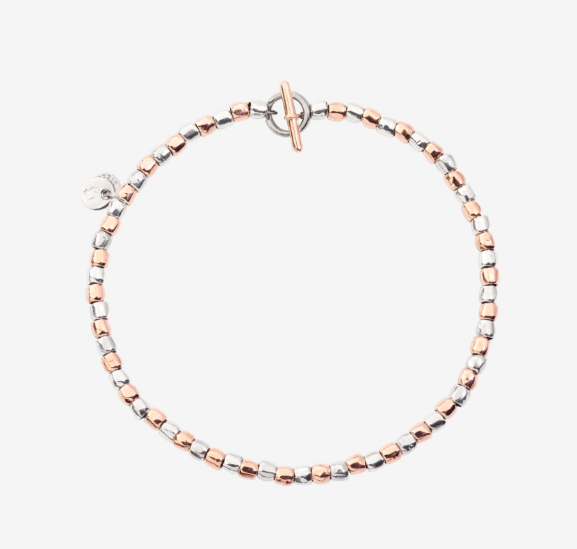 DODO BRACCIALE MINI GRANELLI ARGENTO E ORO ROSA DODO BRACCIALE MINI GRANELLI ARGENTO E ORO ROSA