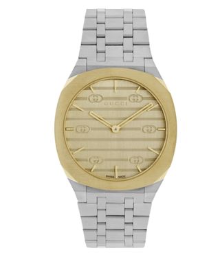 OROLOGIO GUCCI 25H ORO 34 MM CINTURINO IN ACCIAIO