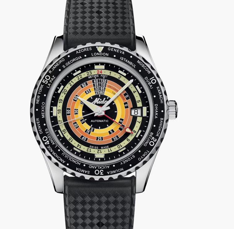 MIDO - OCEAN STAR DECOMPRESSION WORLDTIMER  (EDIZIONE SPECIALE - 1 CINT. EXTRA) NERO