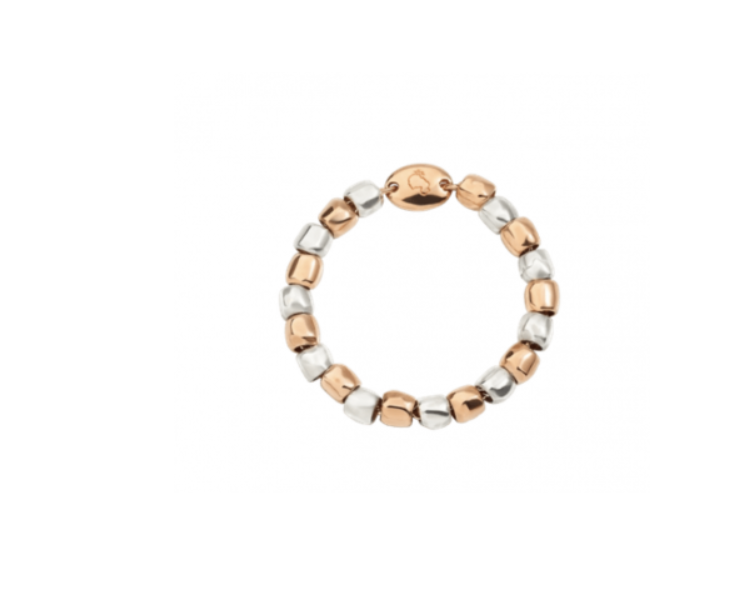 DODO ANELLO MINI GRANELLI MORBIDO ORO ROSA E ARGENTO 925