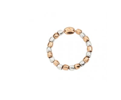 DODO ANELLO MINI GRANELLI MORBIDO ORO ROSA E ARGENTO 925 DODO ANELLO MINI GRANELLI MORBIDO ORO ROSA E ARGENTO 925