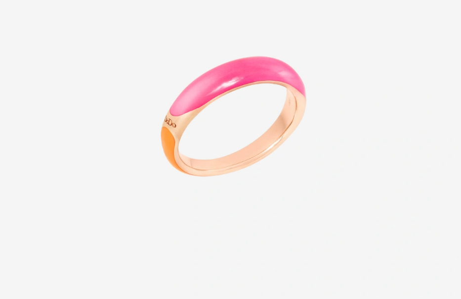 DODO ANELLO RONDELLE ORO ROSA E SMALTO ARANCIO E ROSA DODO ANELLO RONDELLE ORO ROSA E SMALTO ARANCIO E ROSA