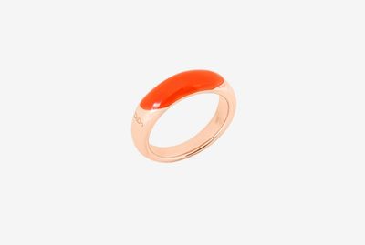 DODO ANELLO RONDELLE ORO ROSA E SMALTO ROSSO DODO ANELLO RONDELLE ORO ROSA E SMALTO ROSSO