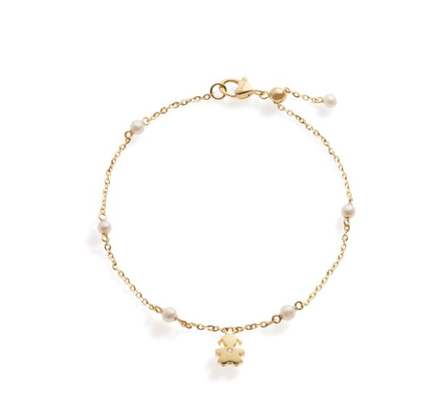 LE BEBE' - LE PERLE ♡ BRACCIALE BIMBA ORO GIALLO, DIAMANTE E PERLE LE BEBE' - LE PERLE ♡ BRACCIALE BIMBA ORO GIALLO, DIAMANTE E PERLE