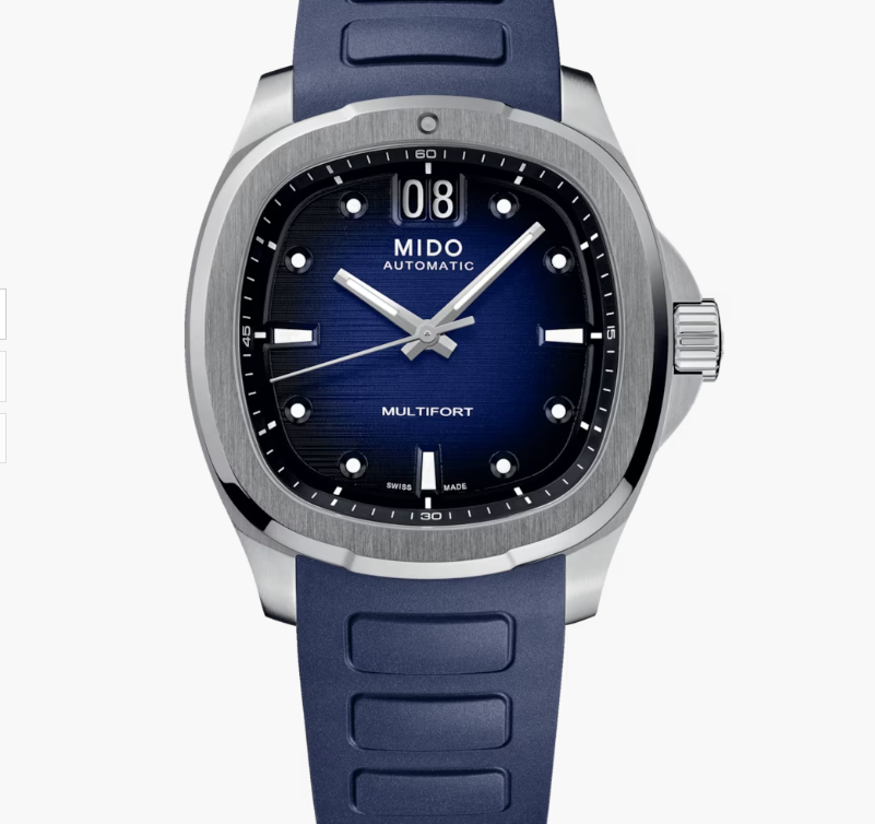 MIDO - MULTIFORT TV BIG DATE BLU 40MM CINTURINO IN GOMMA MIDO - MULTIFORT TV BIG DATE BLU 40MM CINTURINO IN GOMMA