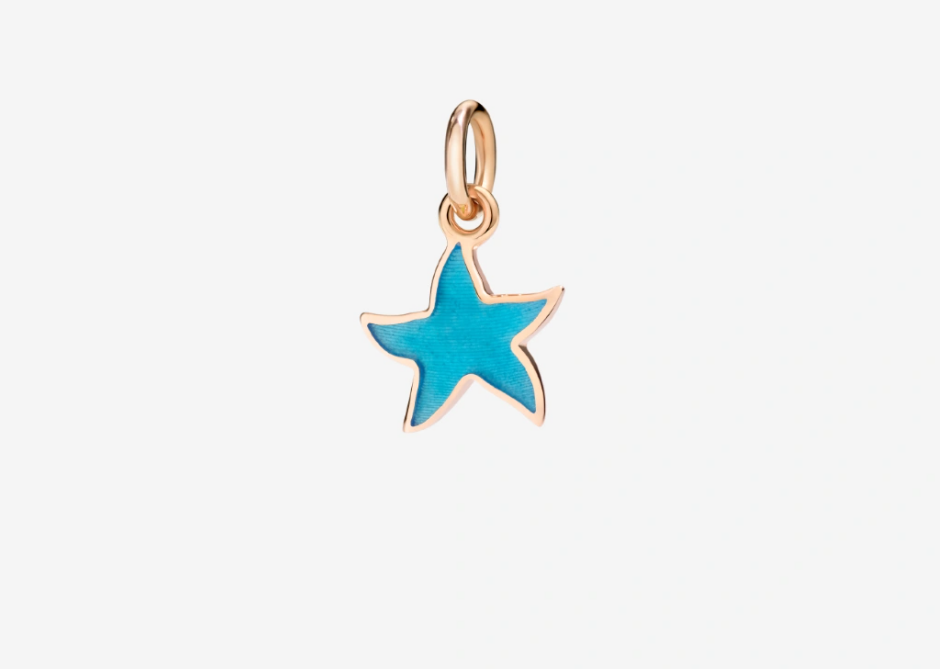 DODO CHARM STELLINA ORO ROSA E SMALTO TURCHESE