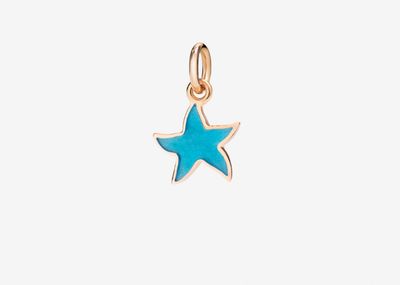DODO CHARM STELLINA ORO ROSA E SMALTO TURCHESE