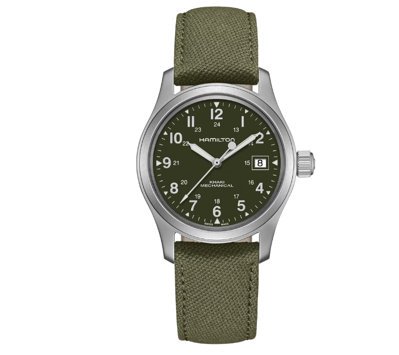 HAMILTON - KHAKI FIELD MECHANICAL VERDE 38MM CINTURINO IN CANVAS HAMILTON - KHAKI FIELD MECHANICAL VERDE 38MM CINTURINO IN CANVAS