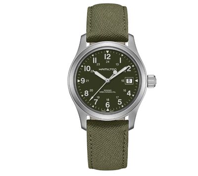 HAMILTON - KHAKI FIELD MECHANICAL VERDE 38MM CINTURINO IN CANVAS
