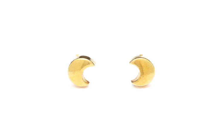 GIOVANNI RASPINI - ORECCHINI MINI LUNA ARGENTO 925 IN BAGNO D'ORO
