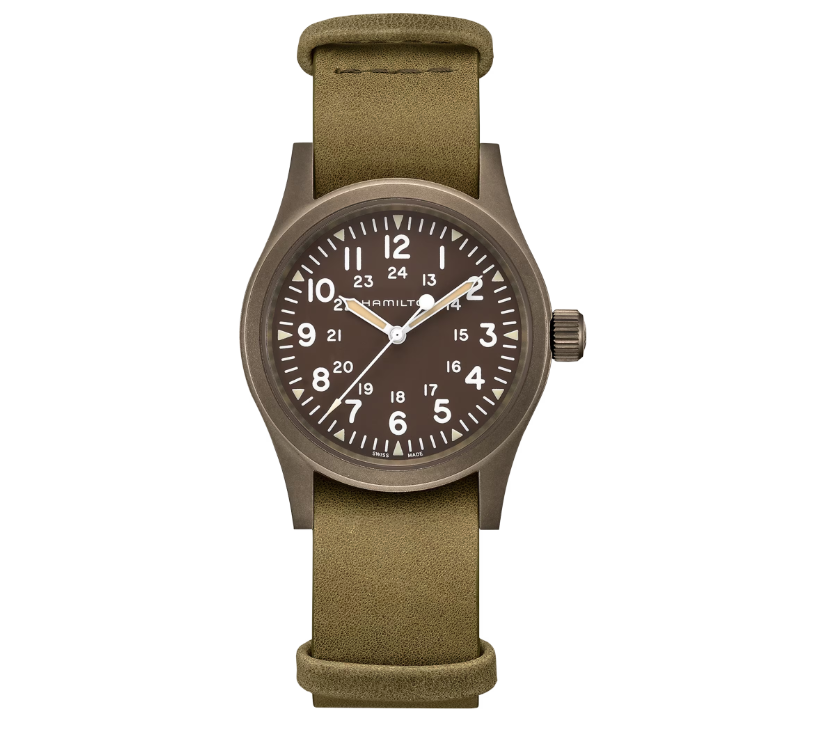 HAMILTON - KHAKI FIELD MECHANICAL VERDE 30MM CINTURINO IN PELLE HAMILTON - KHAKI FIELD MECHANICAL VERDE 30MM CINTURINO IN PELLE