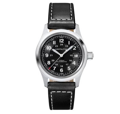 HAMILTON - KHAKI FIELD AUTO NERO 38MM CINTURINO IN PELLE