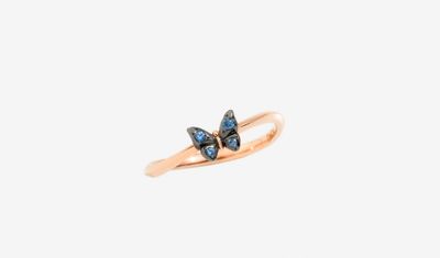 DODO - Anello Farfalla Prezioso in oro rosa e zaffiri blu