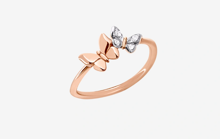 DODO - Anello Farfalla Prezioso oro rosa e diamanti bianchi DODO - Anello Farfalla Prezioso oro rosa e diamanti bianchi