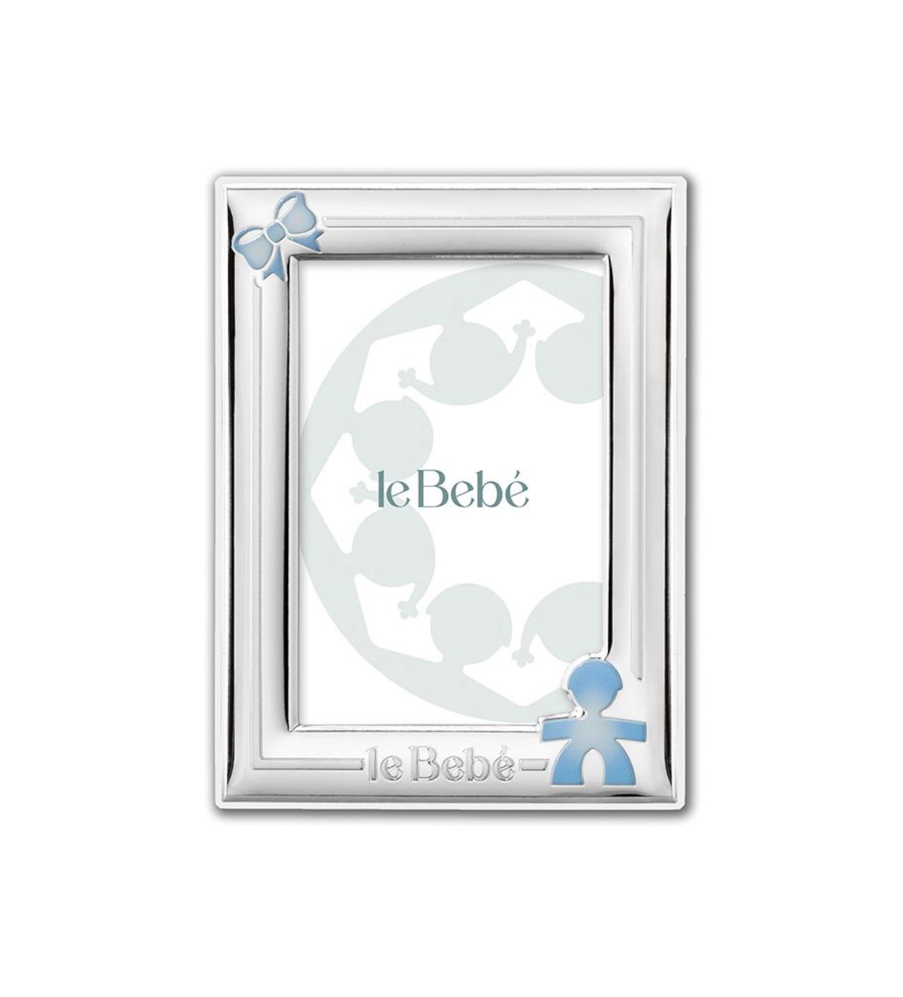 LE BEBE' CORNICE PER FOTO SAGOMA BIMBO E FIOCCO 9x13 CM LE BEBE' CORNICE PER FOTO SAGOMA BIMBO E FIOCCO 9x13 CM
