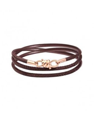 BRACCIALE DODO NODO ORO ROSA E CORDINO IN PELLE BRACCIALE DODO NODO ORO ROSA E CORDINO IN PELLE
