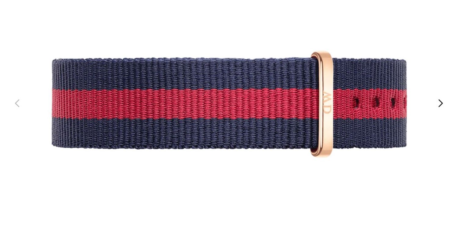 DANIEL WELLINGTON CINTURINO CLASSIC OXFORD ROSSO E BLU - ORO ROSA