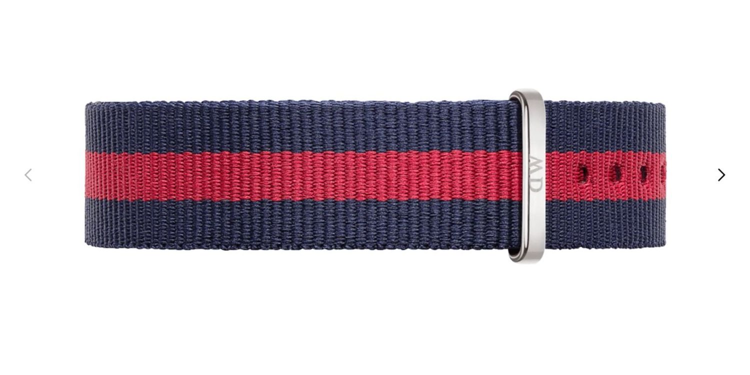 DANIEL WELLINGTON CINTURINO CLASSIC OXFORD ROSSO E BLU - SILVER