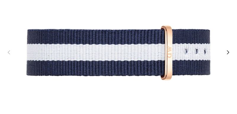 DANIEL WELLINGTON CINTURINO CLASSIC GLASGOW BLU E BIANCO - ORO ROSA
