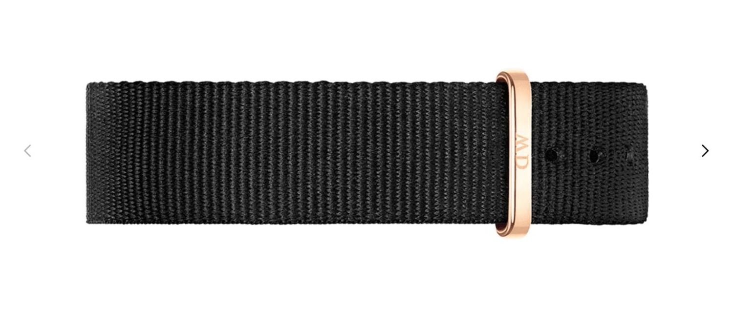 DANIEL WELLINGTON CINTURINO NATO NERO - ORO ROSA DANIEL WELLINGTON CINTURINO NATO NERO - ORO ROSA