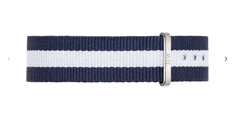 DANIEL WELLINGTON CINTURINO CLASSIC GLASGOW BIANCO E BLU - SILVER DANIEL WELLINGTON CINTURINO CLASSIC GLASGOW BIANCO E BLU - SILVER