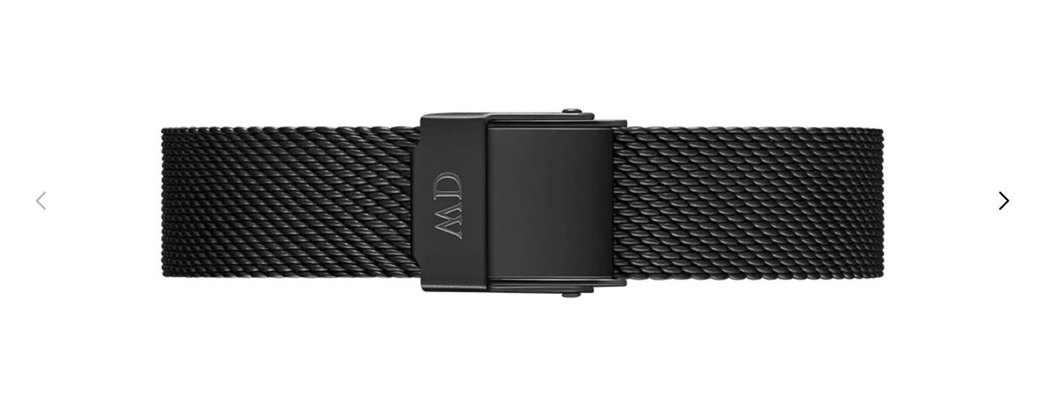 DANIEL WELLINGTON CINTURINO A RETE NERO OPACO DANIEL WELLINGTON CINTURINO A RETE NERO OPACO