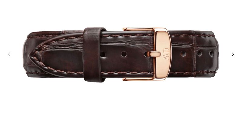 DANIEL WELLINGTON CINTURINO CLASSIC YORK STAMPA COCCODRILLO MARRONE SCURO - ORO ROSA DANIEL WELLINGTON CINTURINO CLASSIC YORK STAMPA COCCODRILLO MARRONE SCURO - ORO ROSA