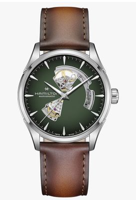 HAMILTON JAZZMASTER OPEN HEART VERDE 42MM CINTURINO IN PELLE