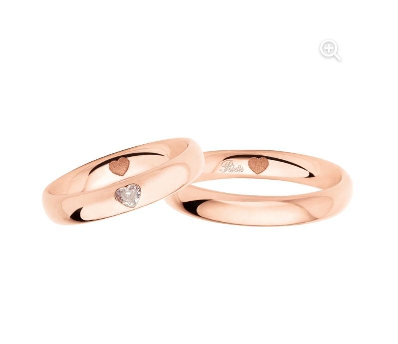 POLELLO FEDI CUORI ORO ROSA 4MM POLELLO FEDI CUORI ORO ROSA 4MM