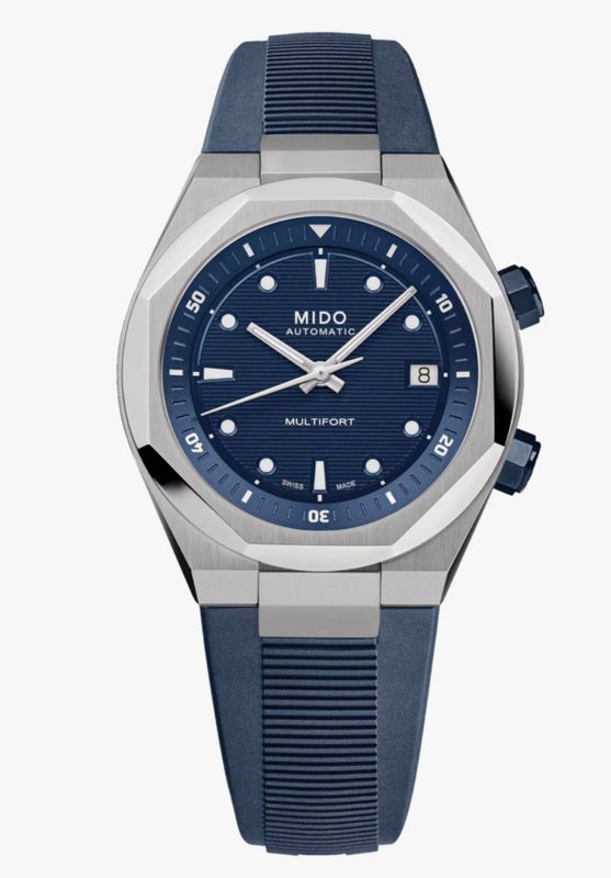MIDO MULTIFORT 8 TWO CROWNS BLU 40MM CINTURINO IN GOMMA