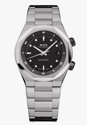MIDO MULTIFORT 8 TWO CROWNS NERO 40MM CINTURINO ACCIAIO