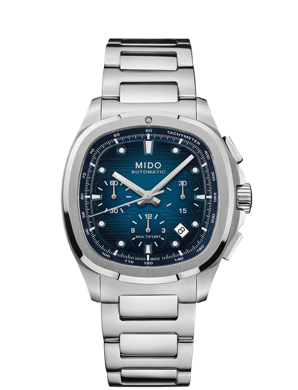MIDO - MULTIFORT TV CHRONOGRAPH BLU 42MM CINTURINO IN ACCIAIO